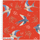 Weihnachtsvögel – Bedruckter Weihnachtsstoff – 100 % Baumwollstoff – Meterware, Halbmeter, Long Quarter oder Fat Quarters